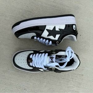 Bape Sta Black and White Sneakers